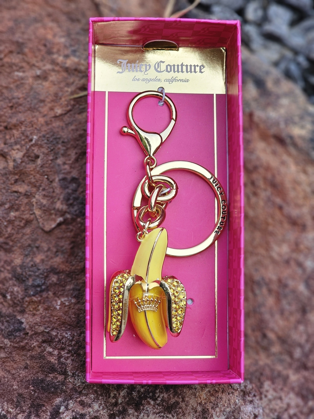 Juicy Couture Yellow Banana Charm Keychain
